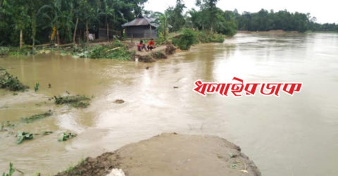 কমলগঞ্জ পৌরসভার দুটি গ্রাম প্লাবিত: শতাধিক পরিবার পানিবন্ধী