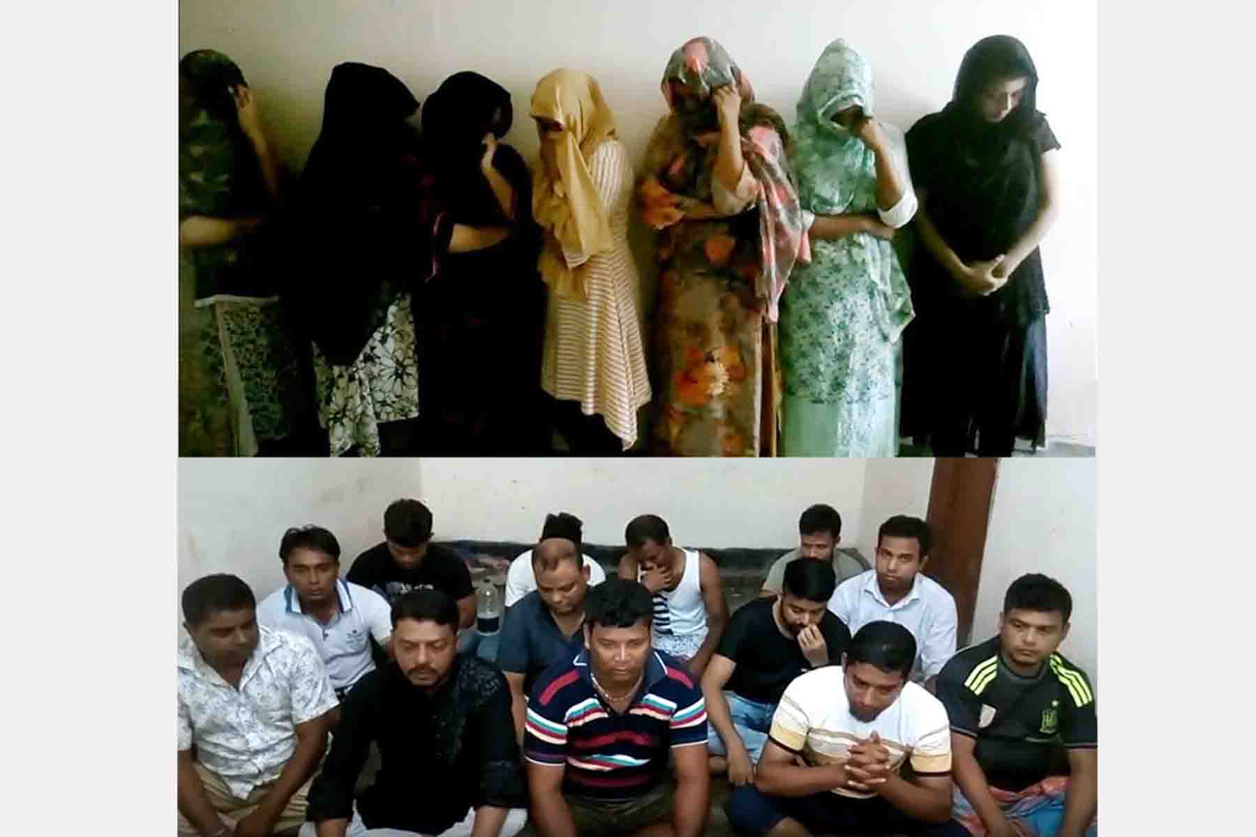 রিসোর্ট থেকে মধ্য রাতে ১৫ নারী-পুরুষ আটক