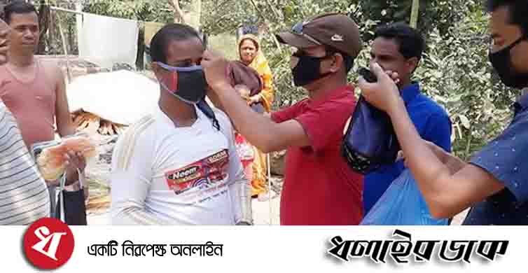 কমলগঞ্জে বাড়ি বাড়ি গিয়ে ৭শত মাস্ক বিতরণ