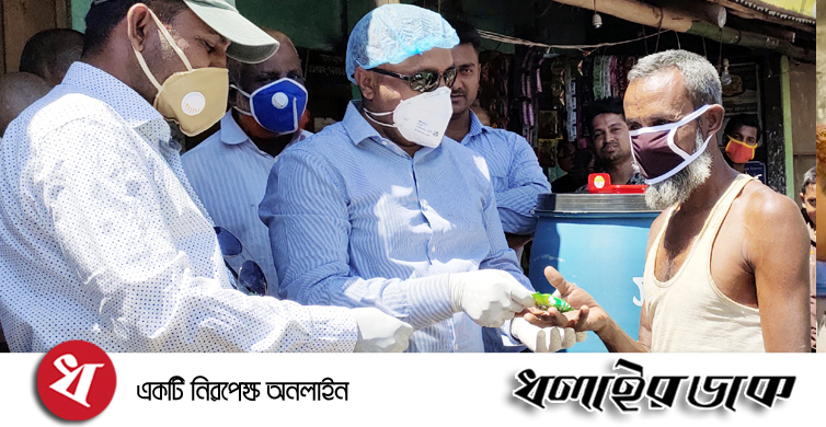 কমলগঞ্জে মাস্ক ও সাবান বিতরণ