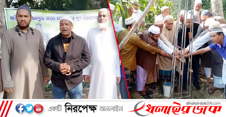 কমলগঞ্জে মসজিদের ভিত্তি প্রস্তর স্থাপন করেন পৌর মেয়র জুয়েল