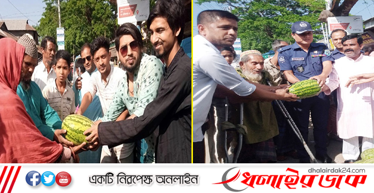 ২ টাকায় তরমুজ বিক্রি