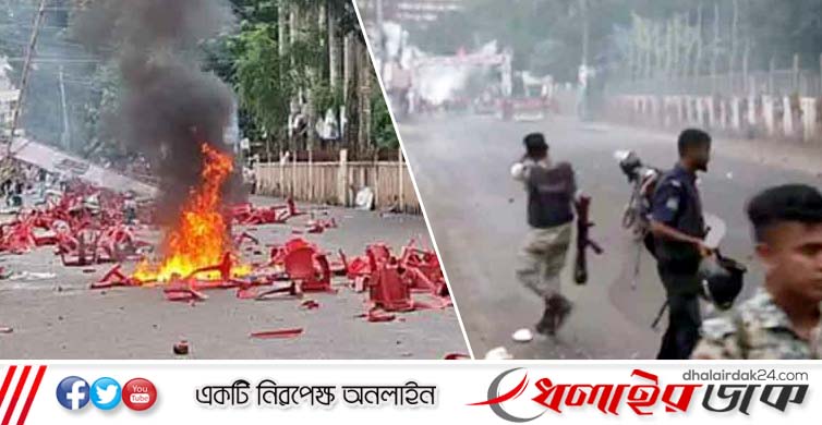 রণক্ষেত্র গোপালগঞ্জ, আটকা পড়েছেন এনসিপি নেতারা