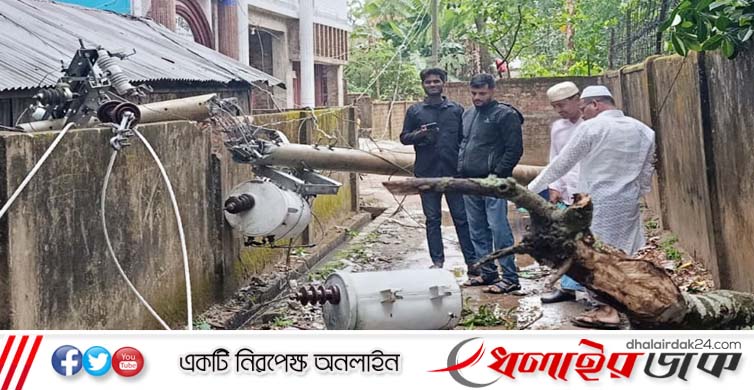 কমলগঞ্জে কালবৈশাখি ঝড়ে বিদ্যুতের খুঁটি ভেঙ্গে ৩টি ট্রান্সফরমার ক্ষতিগ্রস্ত