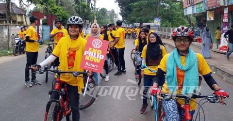 শ্রীমঙ্গলে বিশ্ব পোলিও দিবস উপলক্ষে সাইকেল র‌্যালি