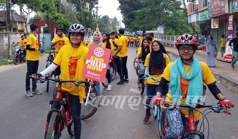 শ্রীমঙ্গলে বিশ্ব পোলিও দিবস উপলক্ষে সাইকেল র‌্যালি