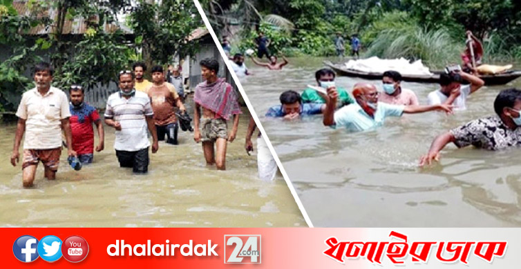 নাটোরে বাড়িঘরে পানি, আশ্রয়কেন্দ্রে সহস্রাধিক মানুষ