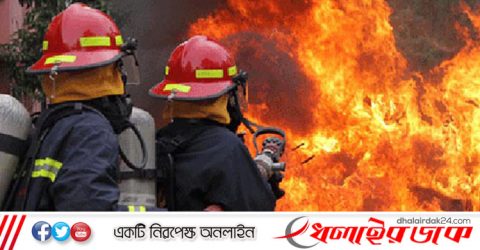 গুলশান লিংক রোডে নির্মাণাধীন ভবনে অগ্নিকাণ্ড