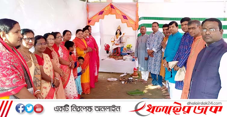 কমলগঞ্জে ধর্মীয় ভাবগাম্ভীর্যে বিদ্যা দেবীর আরাধনা