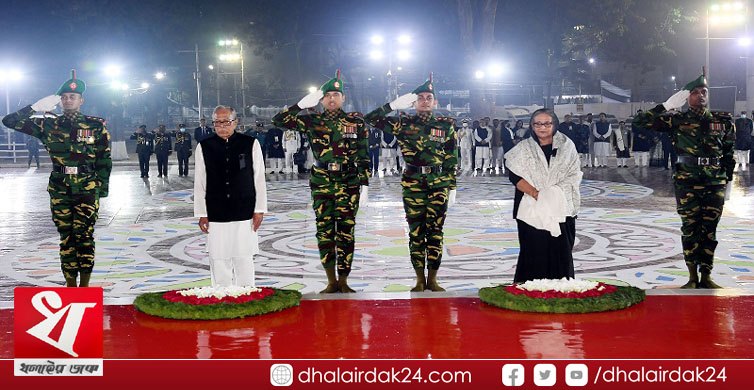 ভাষা শহিদদের প্রতি রাষ্ট্রপতি ও প্রধানমন্ত্রীর শ্রদ্ধা