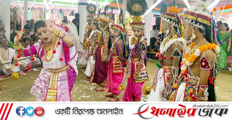 কমলগঞ্জে রাখাল নৃত্যের মধ্য দিয়ে শুরু মহারাসলীলা