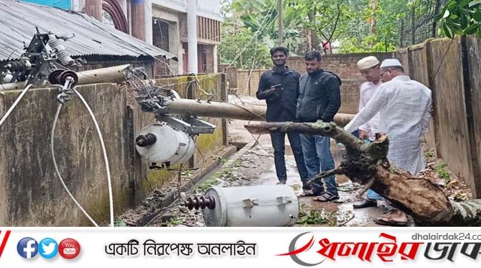 কমলগঞ্জে কালবৈশাখি ঝড়ে বিদ্যুতের খুঁটি ভেঙ্গে ৩টি ট্রান্সফরমার ক্ষতিগ্রস্ত