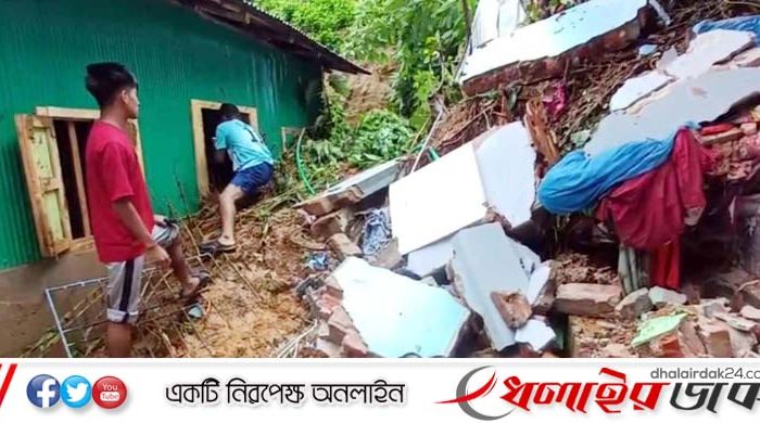 পাহাড়ধসে দালানসহ ৫ বসতঘর ক্ষতিগ্রস্ত