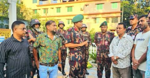 শ্রীমঙ্গলে নির্বিঘ্ন পূজা উদযাপনে ১২ প্লাটুন বিজিবি মোতায়েন